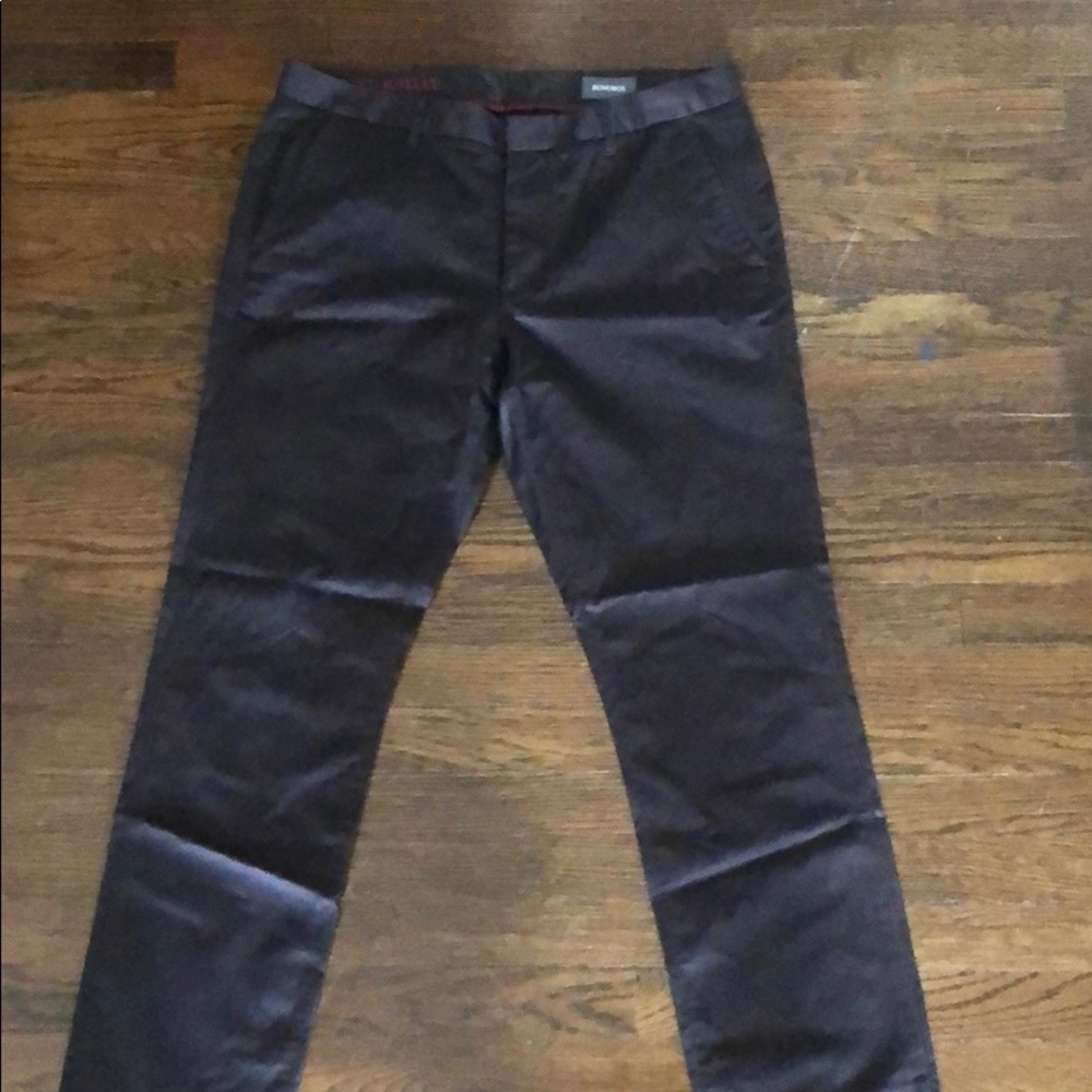 Chocolate brown slim fit dress pants by Bonobos